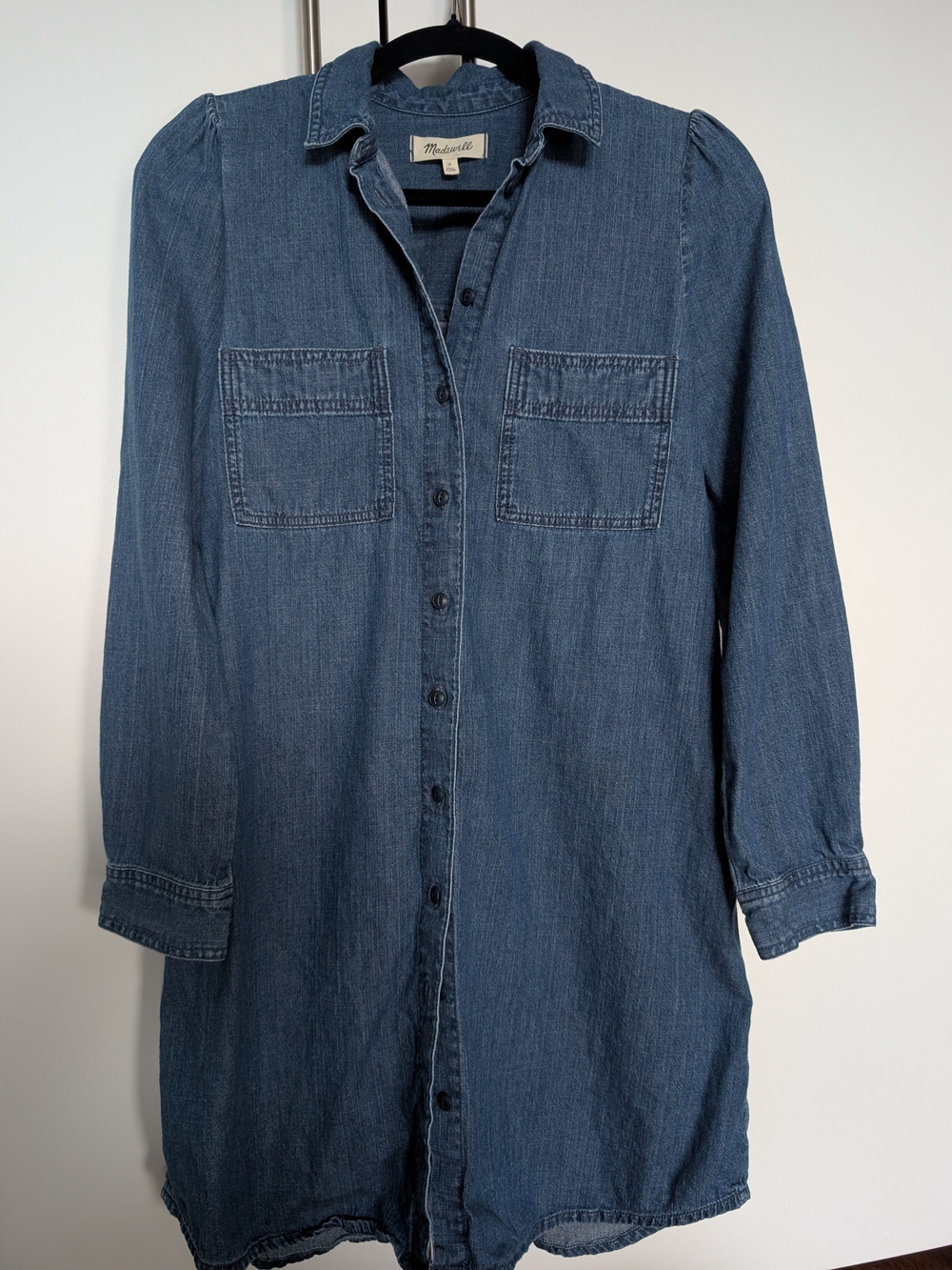 Madewell The Puff Sleeve Denim Shirt Dress - Harris Wash Women's Size S